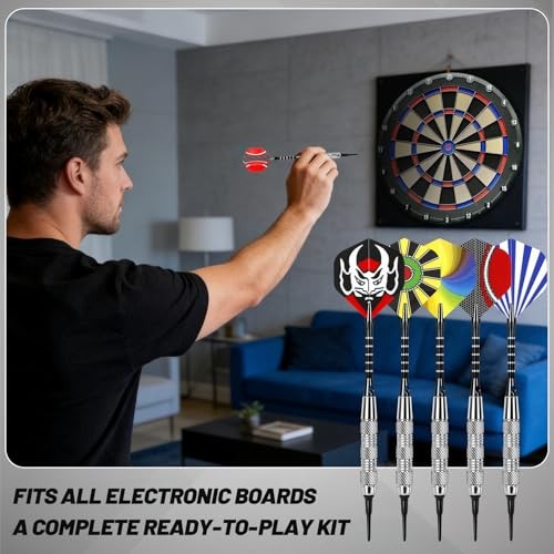 Darts Plastic Tip - 15 Pack Soft Tip Darts Set for Electronic Dartboard - 18