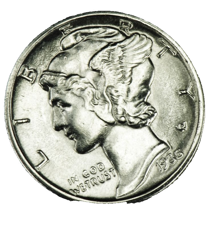 1935 Mercury Dime – Brilliant Uncirculated – Full Bands (Inventory A)