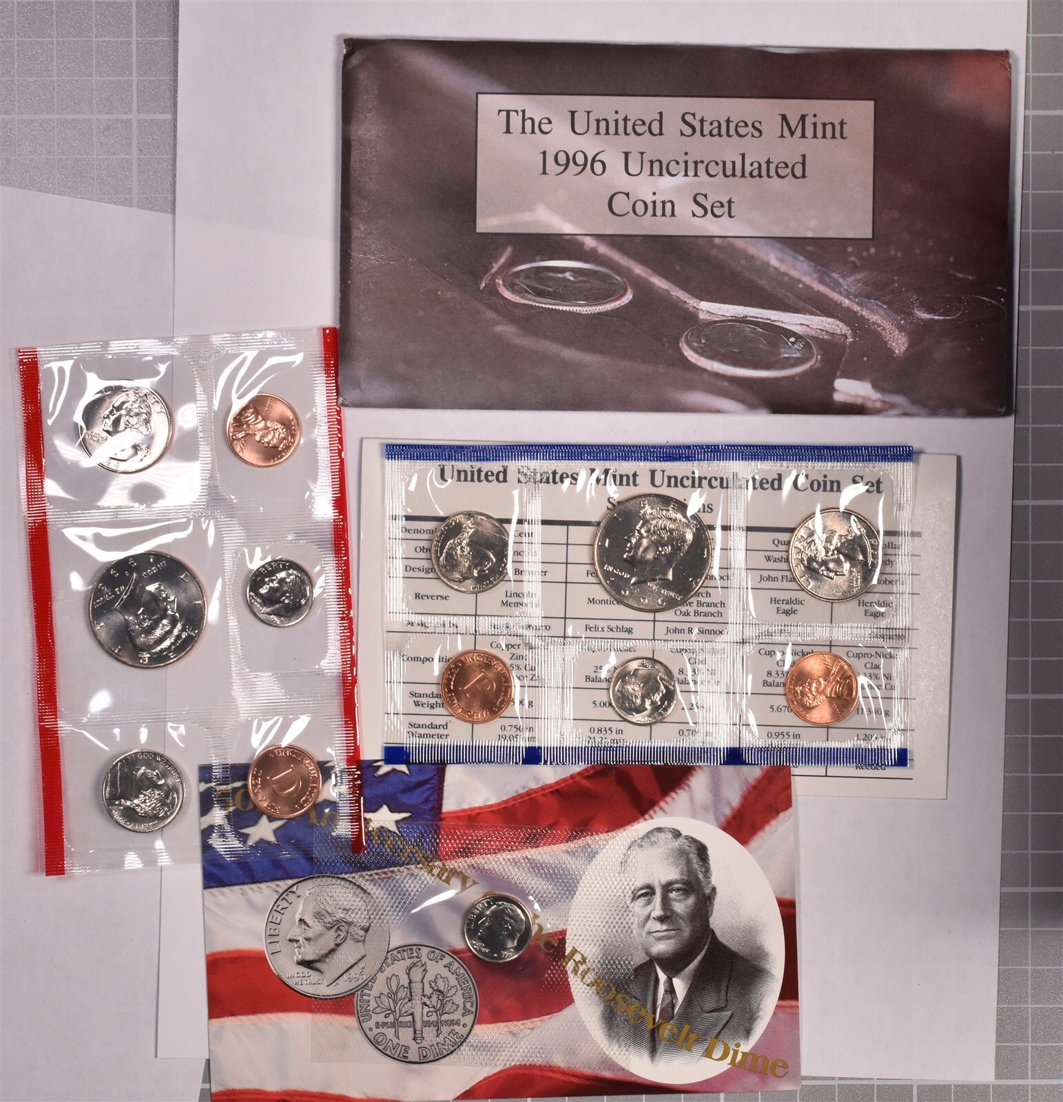 1996 U.S. Mint Uncirculated Mint Set With Envelope & West Point Dime