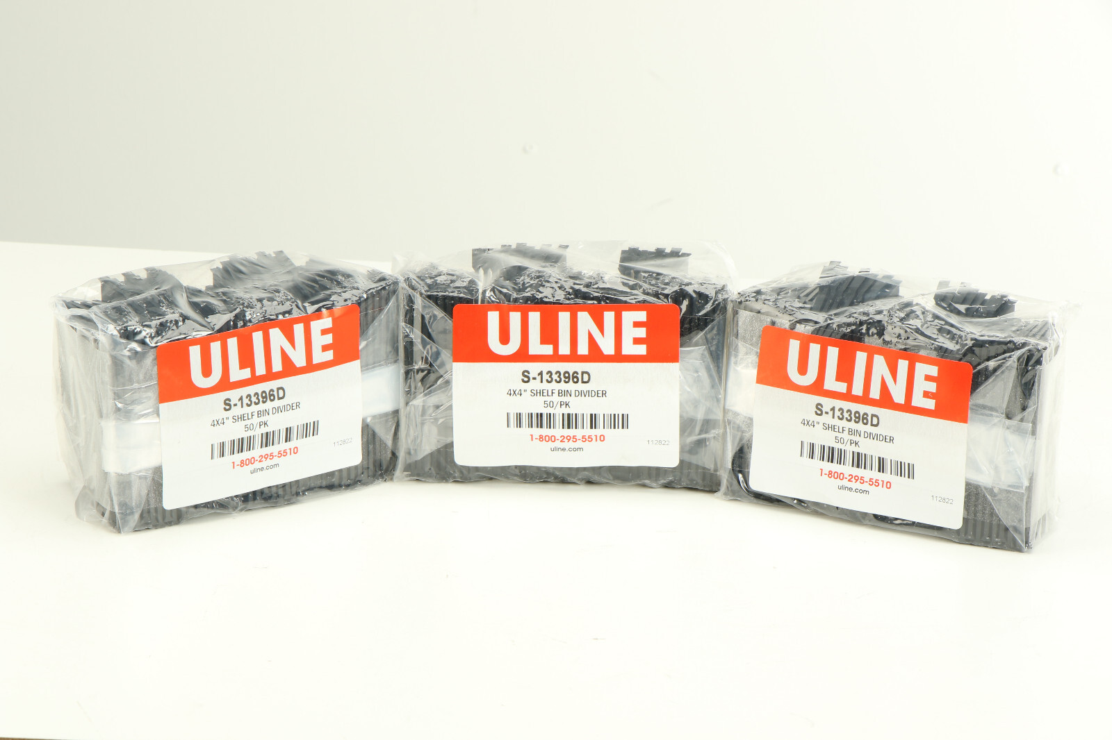Uline Black Dividers for Shelf Bins - 4 x 4" Lot of 150