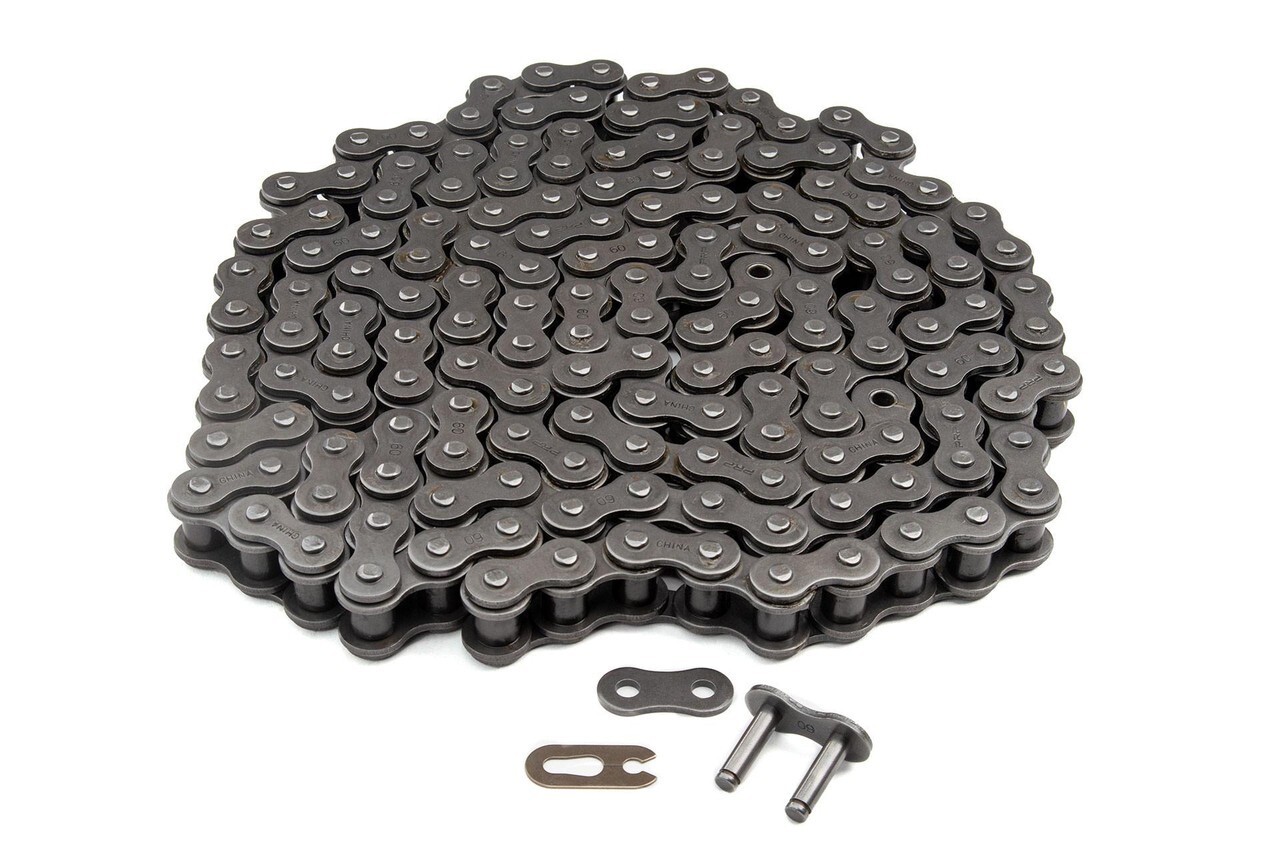 #50H Heavy Riveted Roller Chain 10FT Roll with Connecting Link 50H-1R-10FT