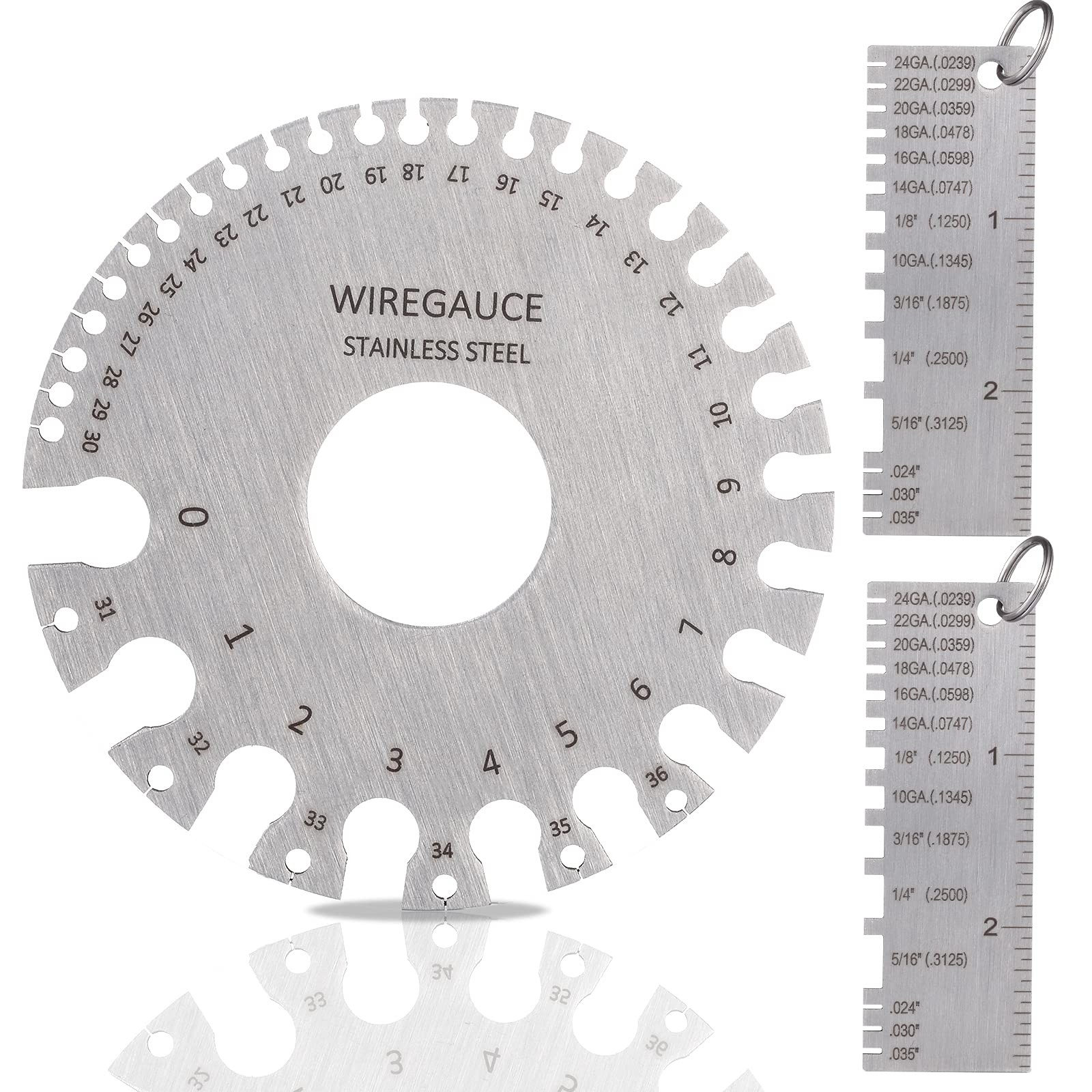 Metal Sheet Thickness Gauge & DualSided Round Metal Sheet Gauge  Wire Measure...