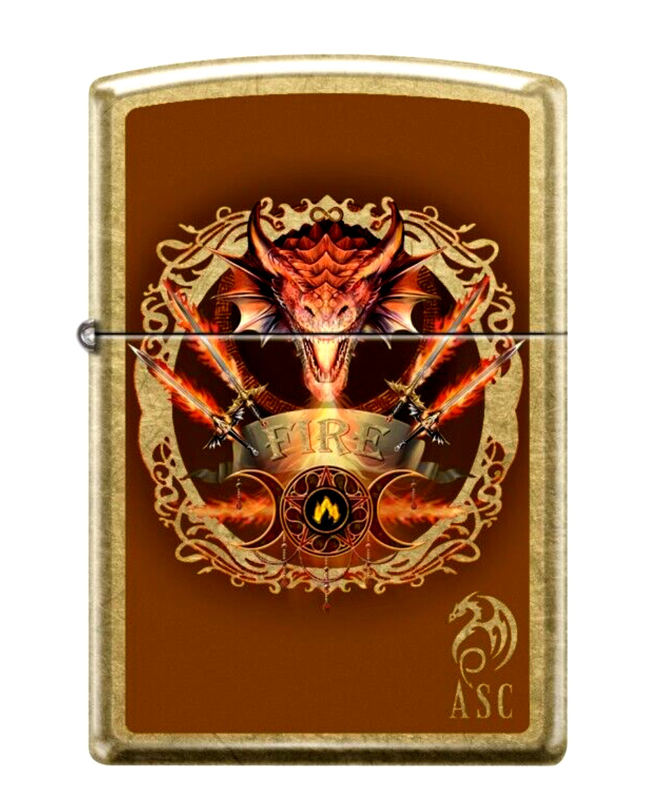 Zippo Windproof Anne Stokes Fire Dragon Lighter, 46408, New In Box