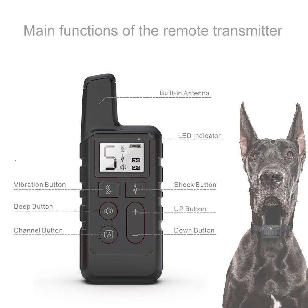 Dog Training Collar Pet Electric Shock Collar Waterproof with Remote For Dogs