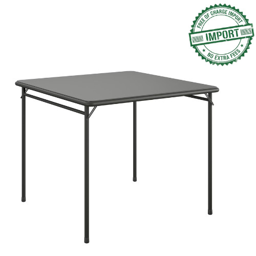 COSCO 34" Square Vinyl Top Folding Card Table, Black