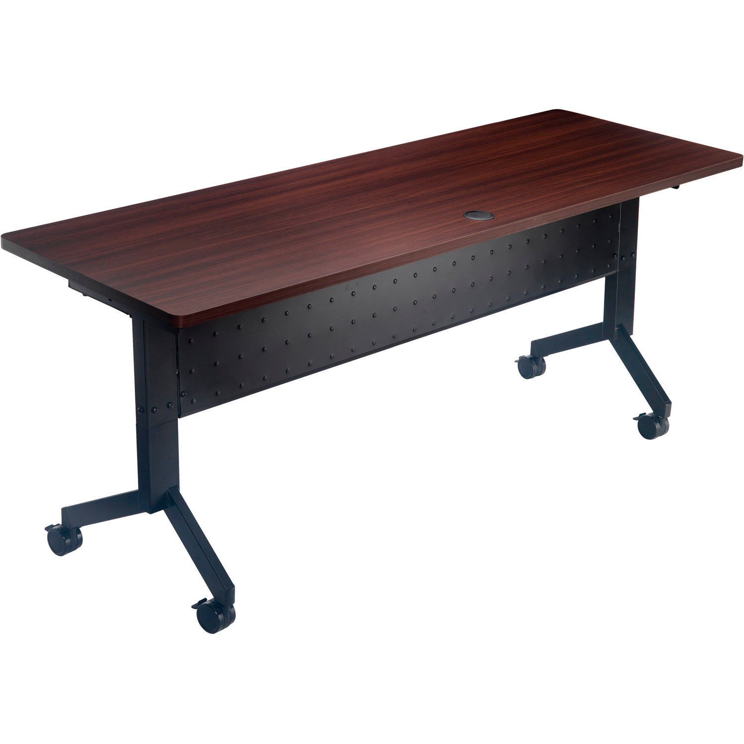 Global Industrial Flip-Top Training Table 48"L x 24"W Walnut