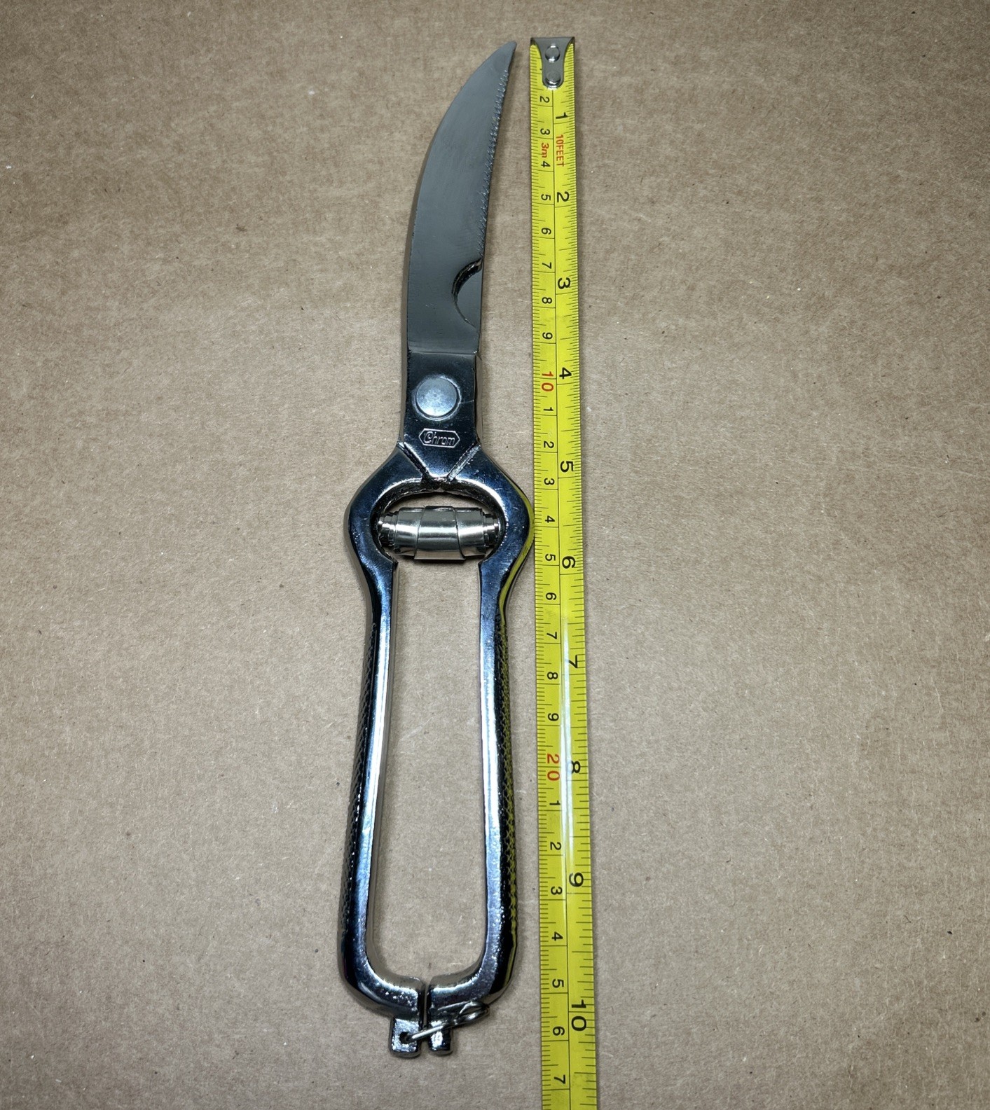 Vintage Chrom Poultry Shears Scissors Chrome Made in Italy