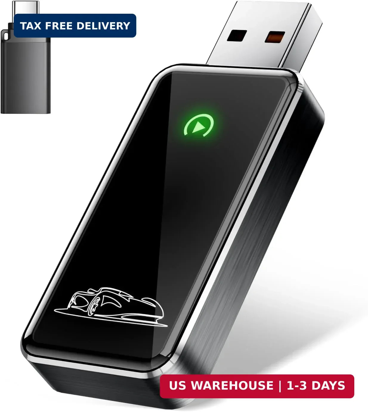Wireless CarPlay Adapter for Apple iPhone - Converts Factory Wired CarPlay to Wi