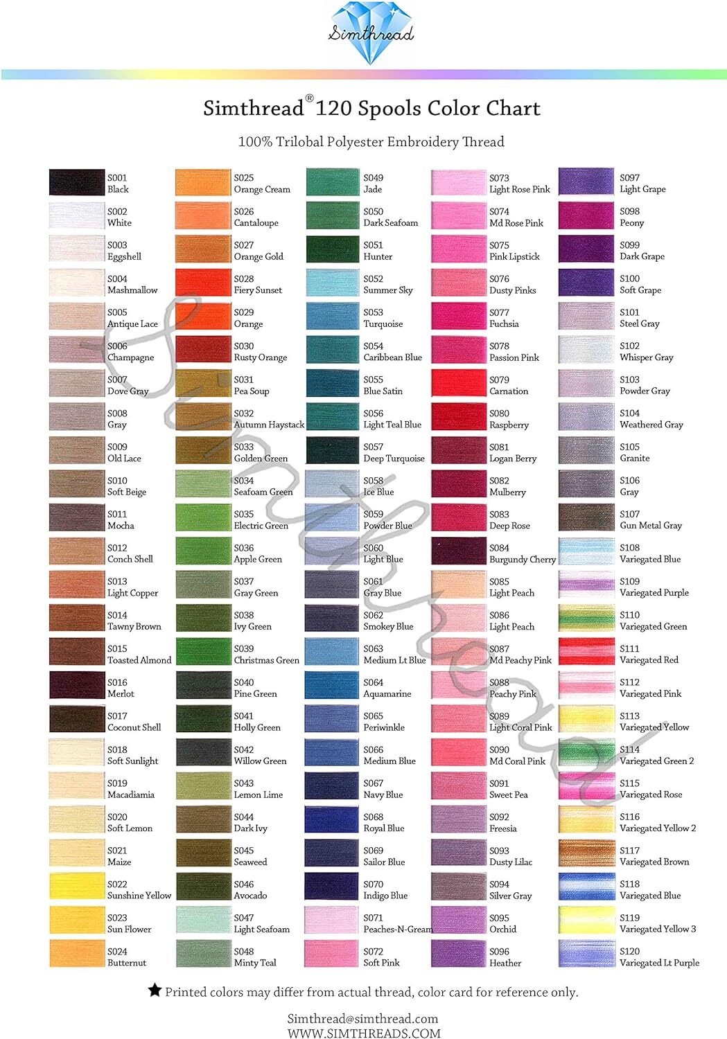 Kit De Hilo Para Bordar A Maquina De Poliester De 120 Colores Madeira 550Y(5...