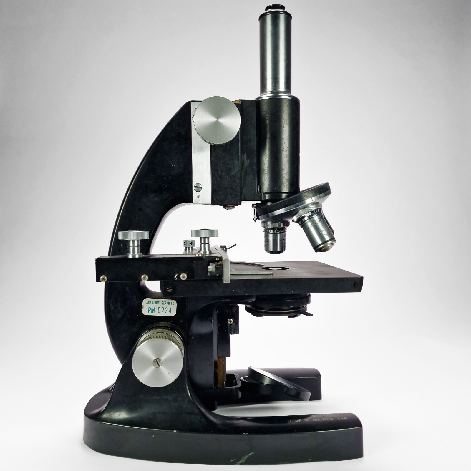 Vintage Bausch and Lomb Monocular Microscope Complete 10x  43x 97x