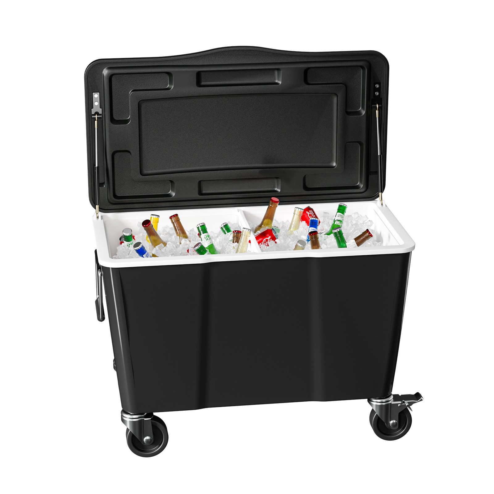 Rolling Ice Chest 100QT, Cooler Cart with Wheels, Handle for Outdoor Patio Party