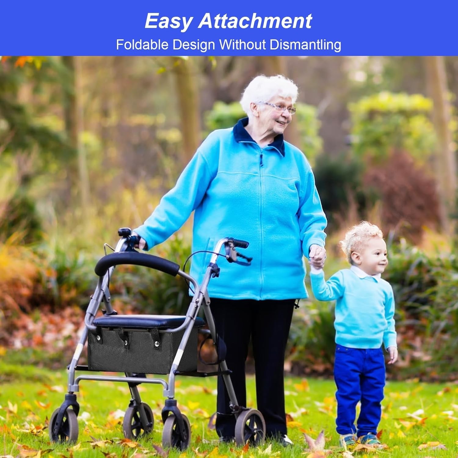 Under Seat Rollator Bag, Walker Basket, Storage for Essentials