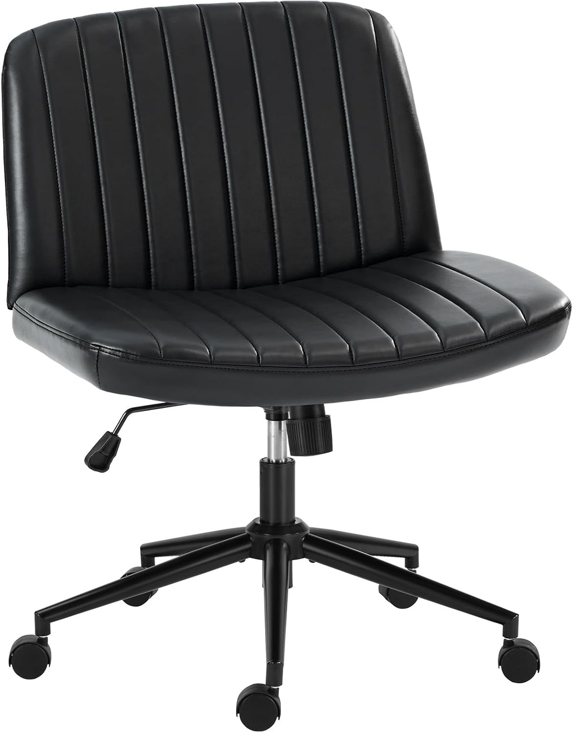 Criss Cross Chair W/ Wheels Wide Cross Legged Office Desk Vanity Chair Comfy