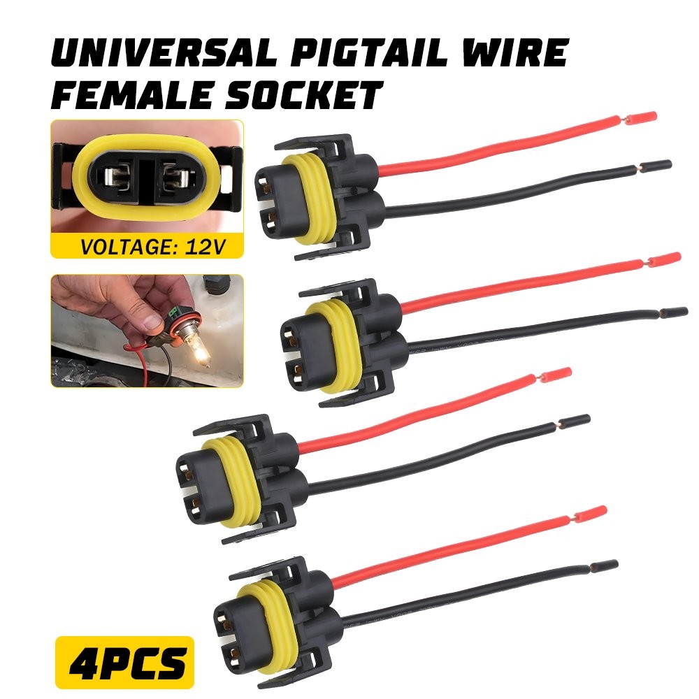 US Location H11 H8 H9 Female Adapter HID Socket Connector Plug Wire Pigtail