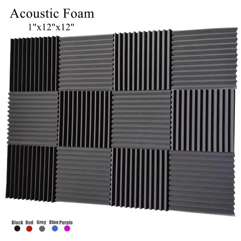 1pc 12"x12" Acoustic Foam Soundproof Panels - Studio, Bar, KTV Soundproof Wedges
