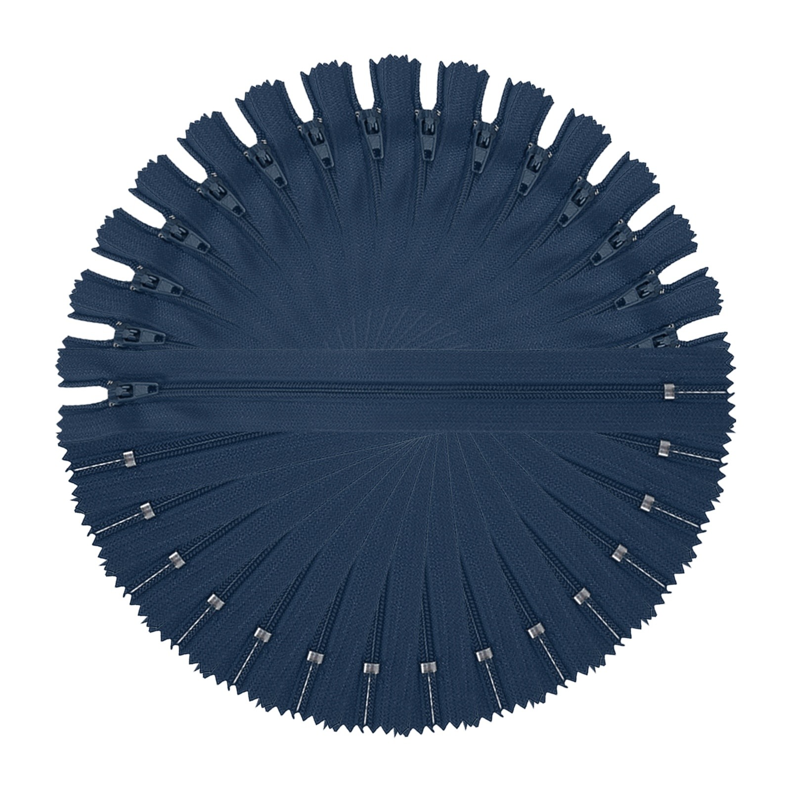 9 Inch Nylon Coil Zippers, #3 Navy Blue Sewing Zippers,Pack of 15