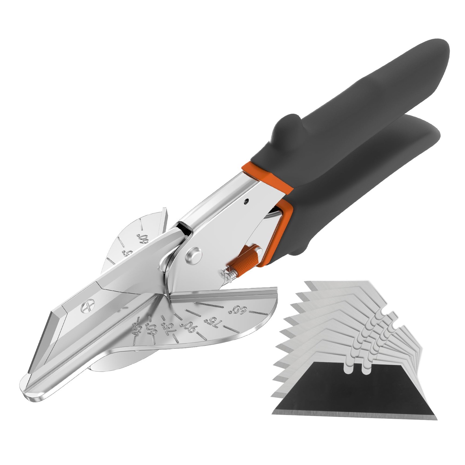 Multi-Angle Miter Shear Cutter with 10 Extra Blades, 45-135 Degree Adjustable...
