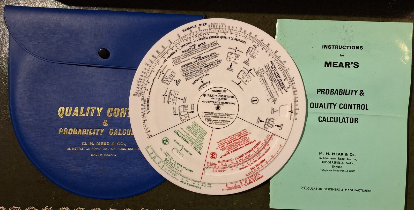 vintage M.H. Mear & Co.  slide rule calculators for engineering measurements