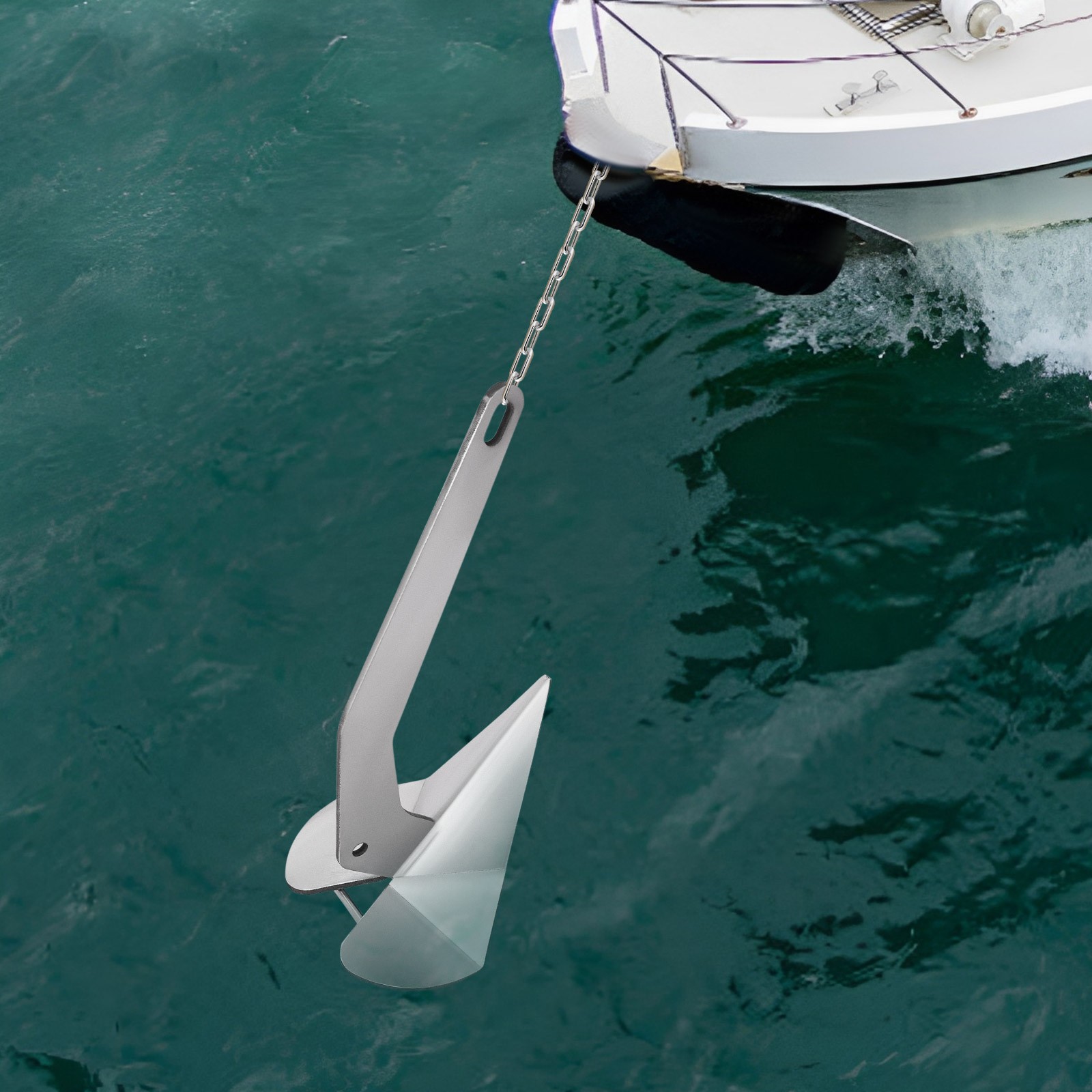 Delta Stainless Steel Boat Anchor Wing Style Silver Boat Anchor for Small Yachts