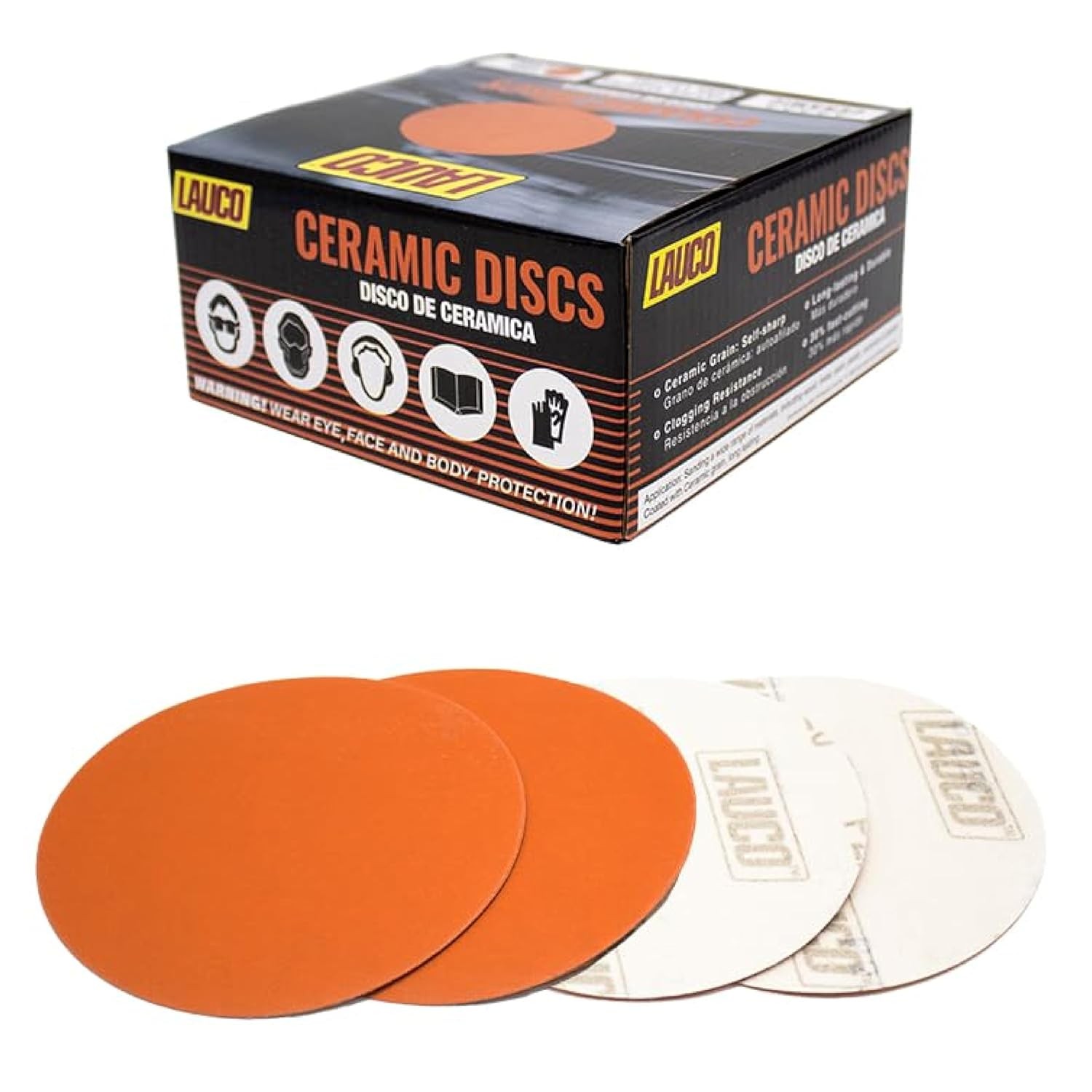 Premium 6" Hook and Loop Sanding Ceramic Discs (Box of 50) - (GRIT-180) 25960