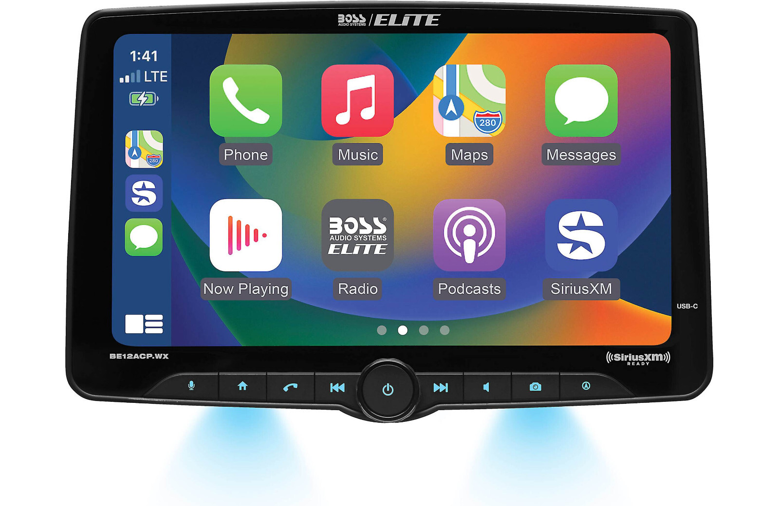 BOSS BE12ACP.WX 2-DIN 12" Receiver Wireless Apple Carplay/Android Auto SiriusXM