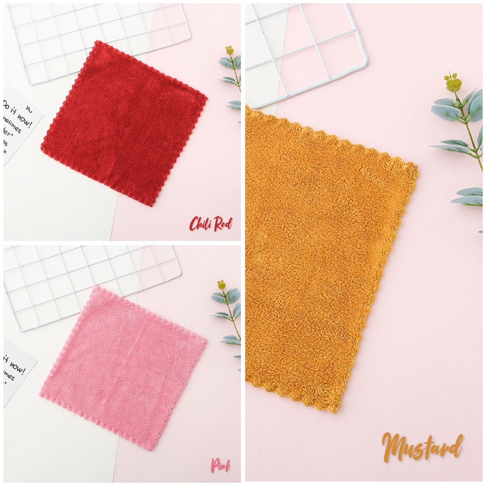 10x Cute Colorful Washcloth Microfiber Cleaning Cloth 25x25CM Kitchen Gift Idea