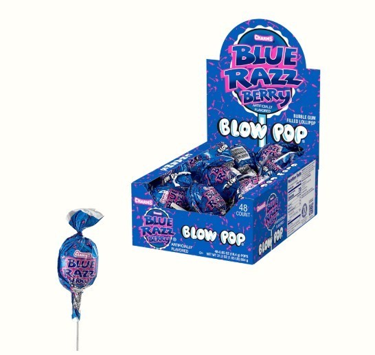 Charms Blow Pops Blue Raspberry Berry Suckers Candy Pop Bulk Lollipops 48 ct Box