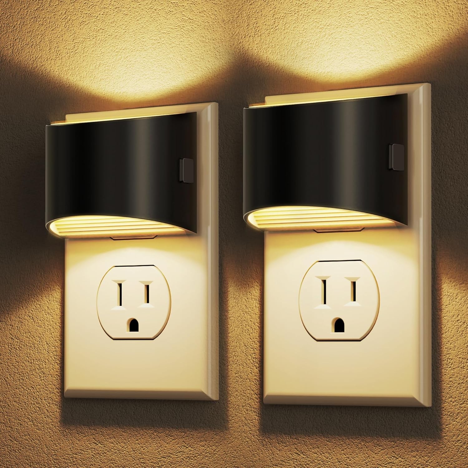 LED Night Light Plug-in 3 Level Brightness Dusk to Dawn 2 Pack