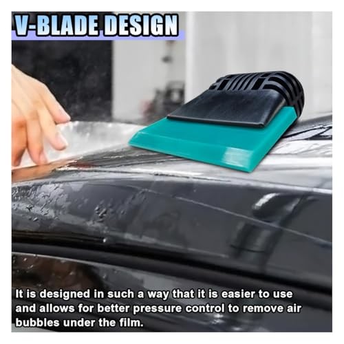 Small Squeegee, PPF Window Tint Squeegee, Rubber Non-Slip Handle Tint Blue