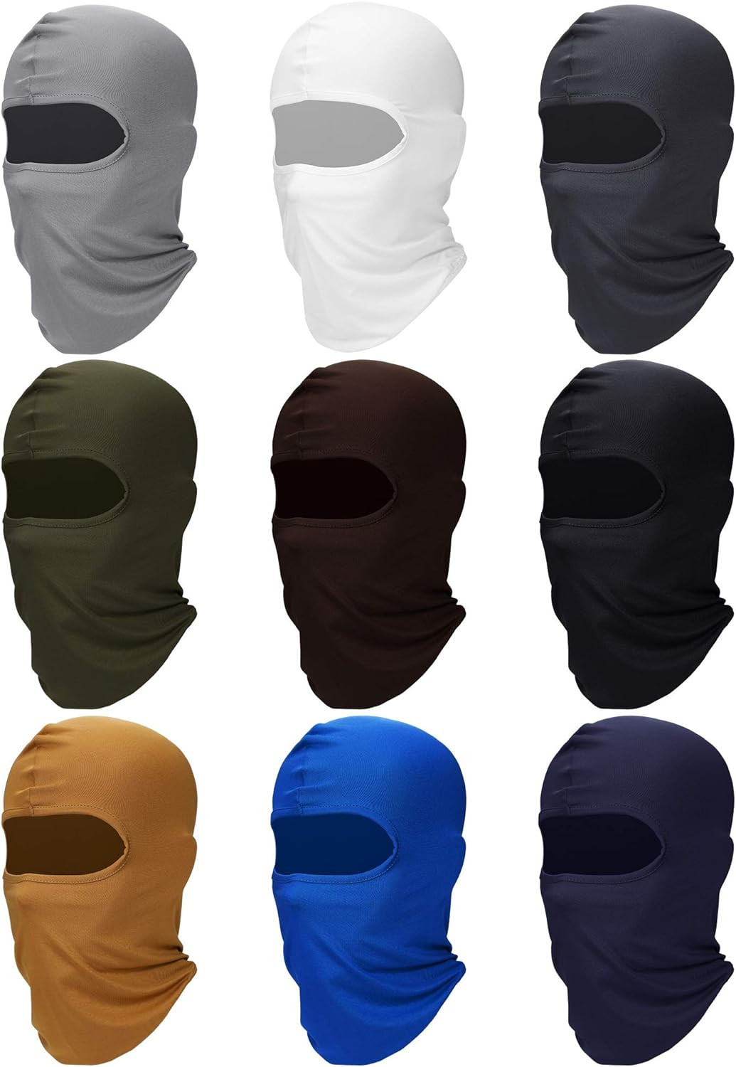 9 Pcs Men’s Ski Balaclava Full Face Hood Neck Gaiter Cooling Bandana New