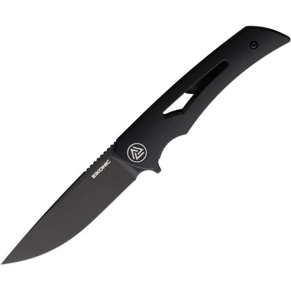 Eikonic Aperture Liner Pocket Knife D2 Tool Steel Blade Black G10 Handle - 550BB