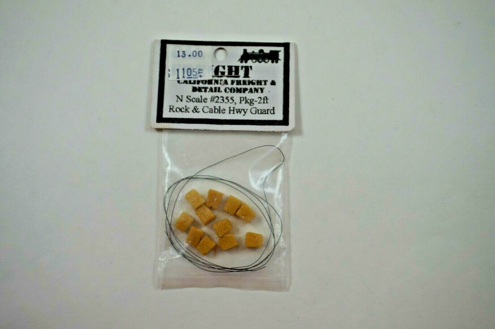 NOS California Freight 2FT ROCK & CABLE HIGHWAY GUARD N Scale Accessory - 2355