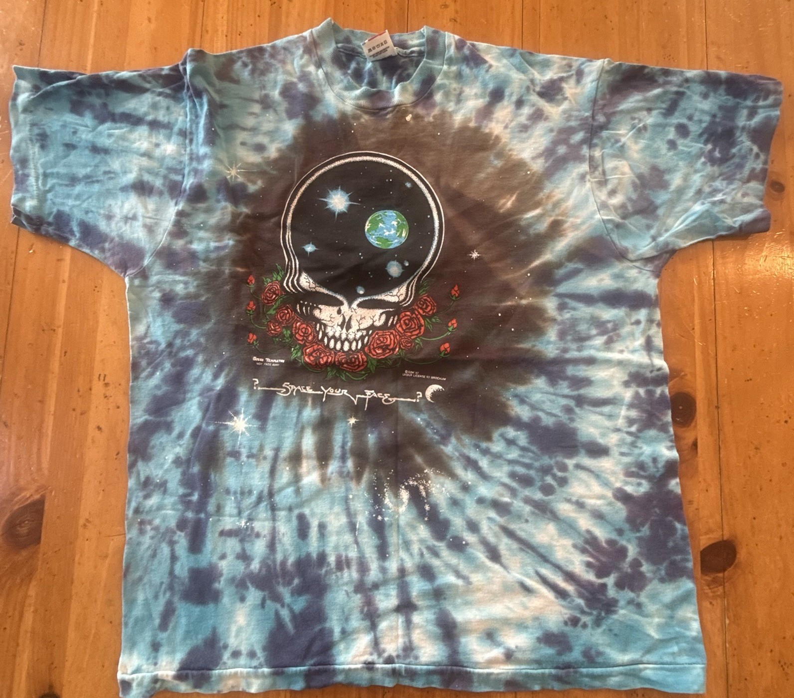 Vintage 1987 TieDie T-shirt-“Space Your Face”-GRATEFUL DEAD-Size XL-USED