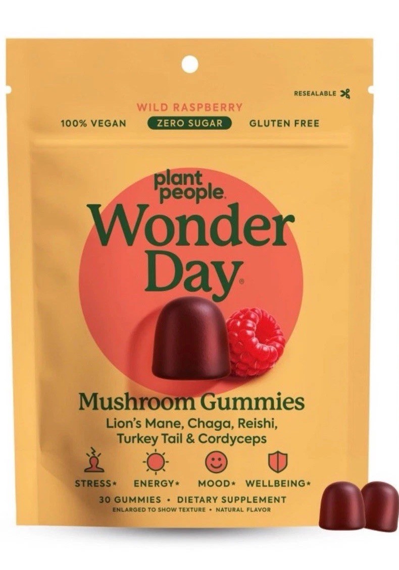 Plant People Wonder Day Lions Mane Gummy Supplement, Mushroom Gummies, 30ct