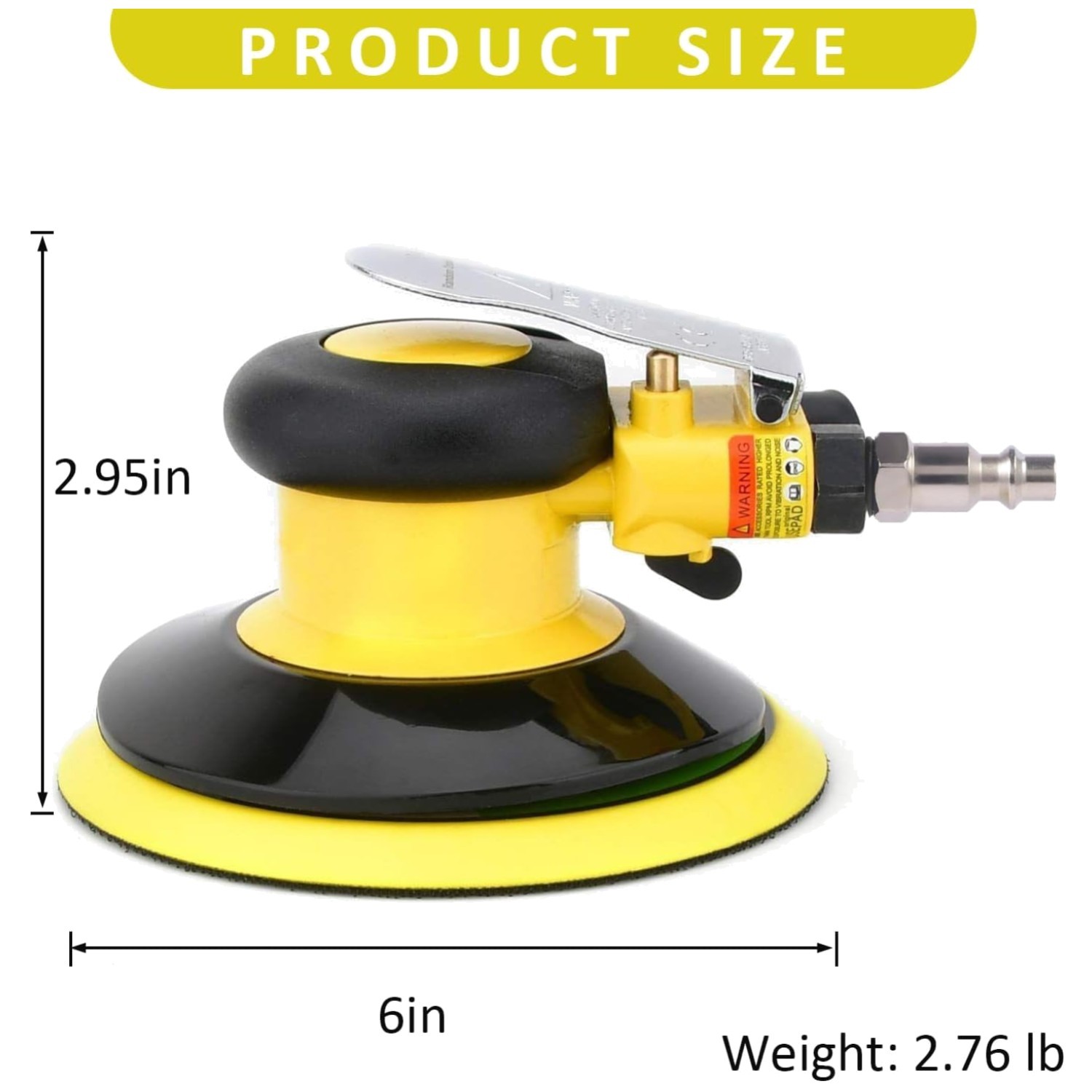 Professional 6-Inch Dual Action Air Sander - Low Vibration