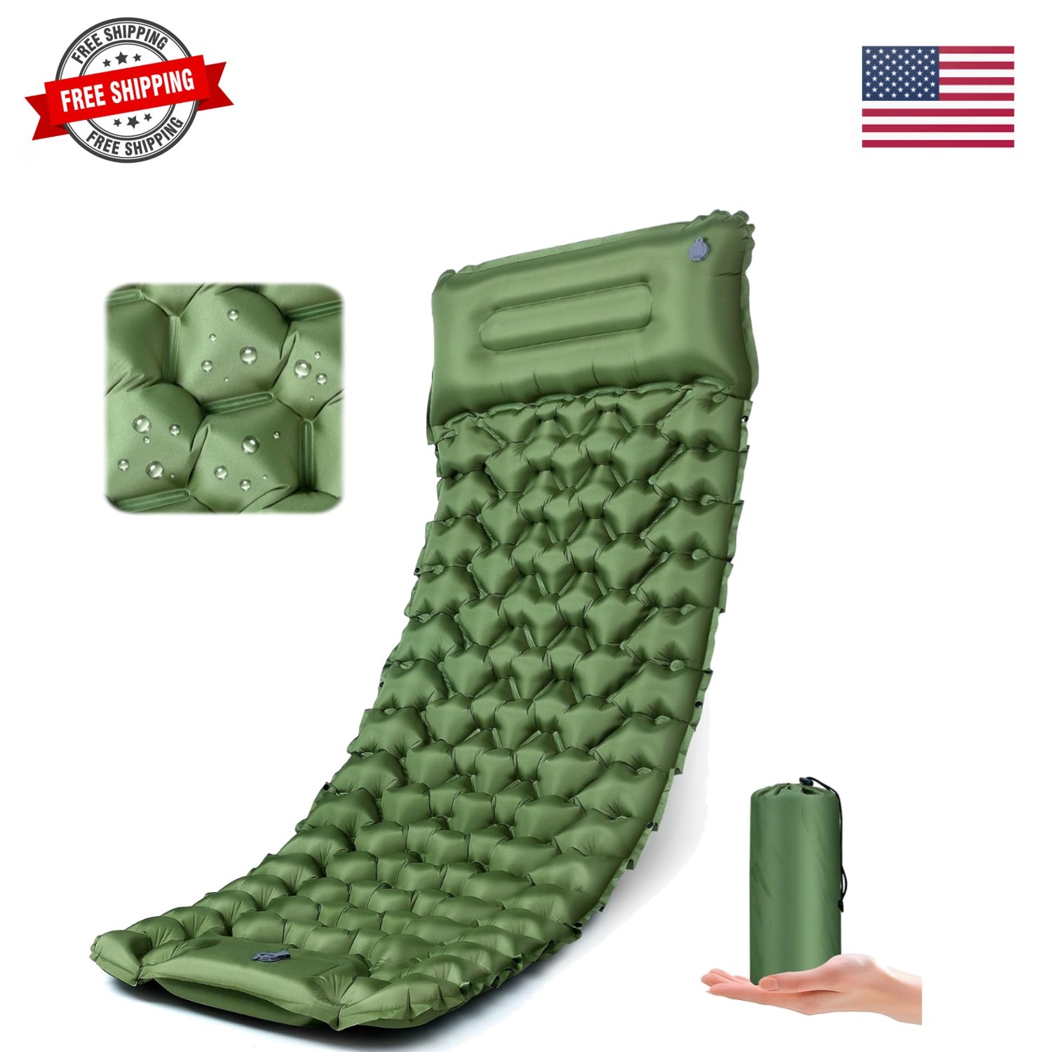 Sleeping Pad for Camping - Ultralight 1.9lbs Inflatable Camping Mattress with...