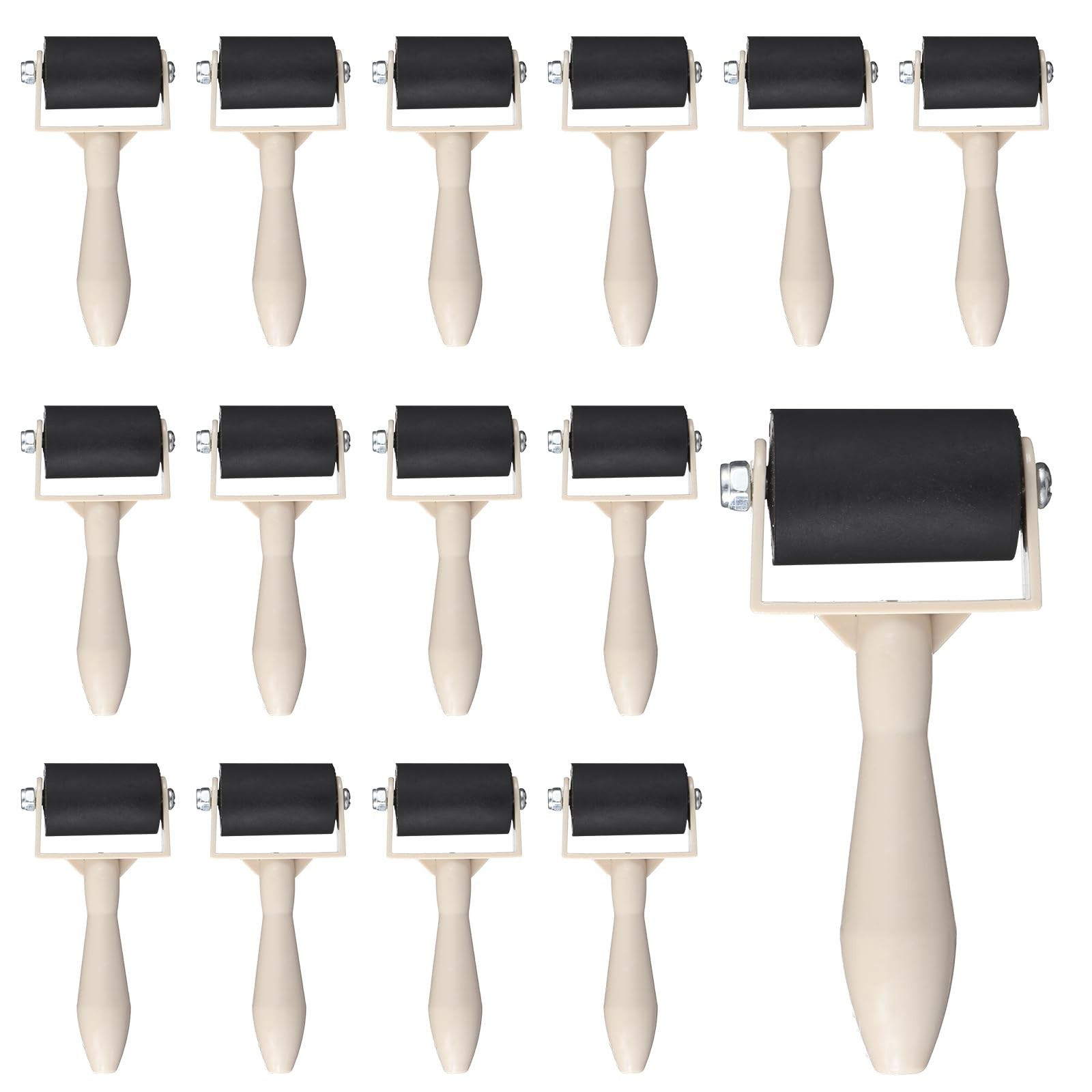 15 Pcs Rubber Brayer Roller 1.96 Inch Brayer Rollers for Crafting Paint Brush...