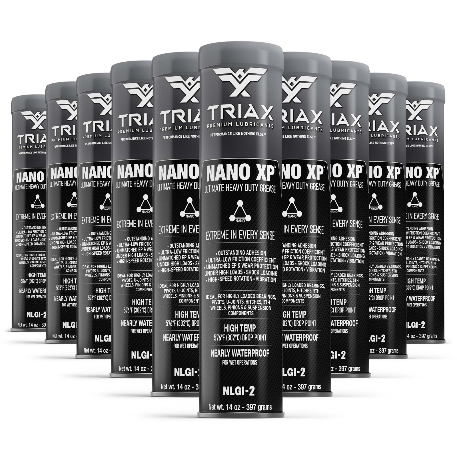 TRIAX Nano XP Grease Ultra Heavy Duty Nano Fullerene (14 Oz; 10 Pack)