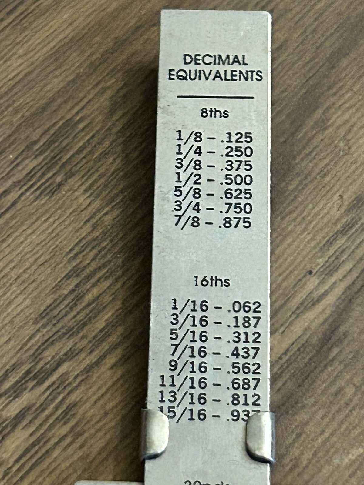 Vintage General No. 300 Stainless Steel Pocket Clip Ruler 6”