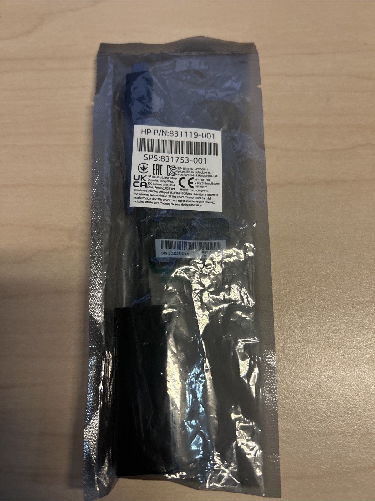 HP USB-C To DisplayPort Adapter Cable New 831119-001, 831753-001, (15309)