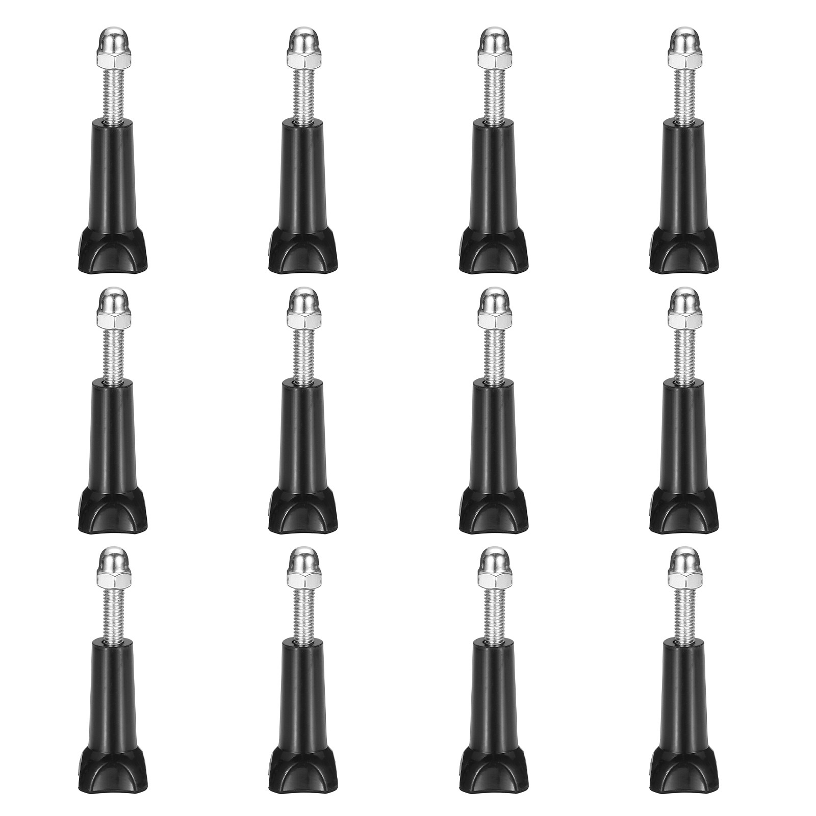 12 Pcs Aluminum Thumbscrew, Long Thumbscrew with Cap Long Straight with Nut