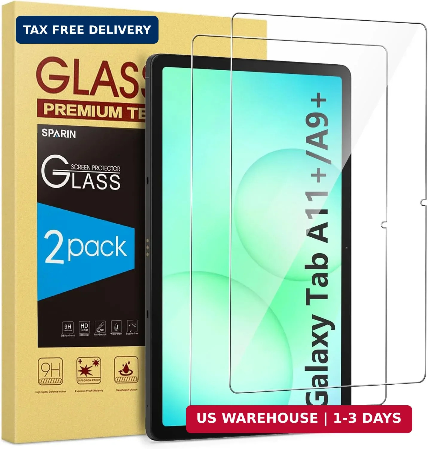 SPARIN 2 Pack Screen Protector for Samsung Galaxy Tab A11 Plus (A11+) 2025 / Tab