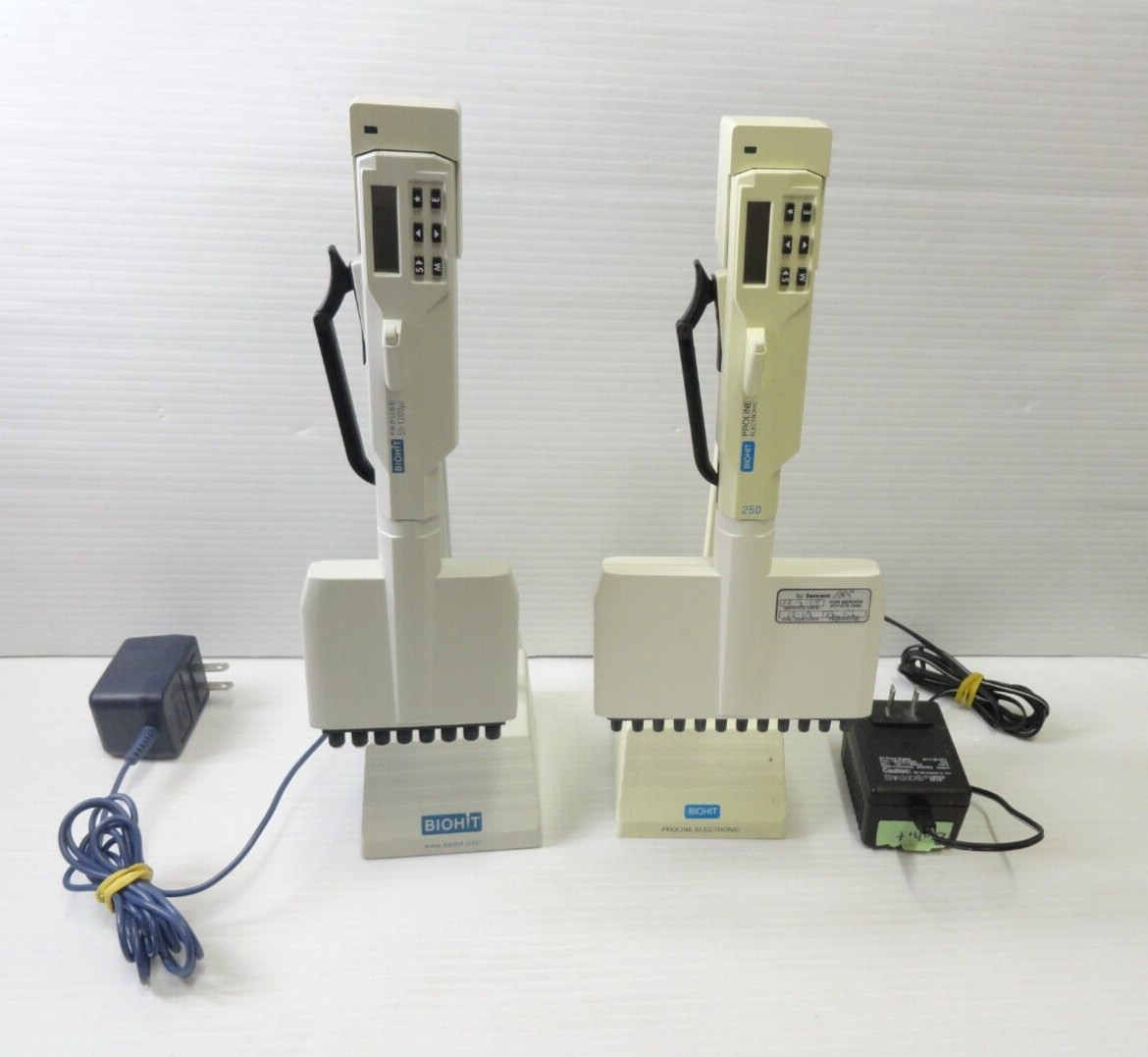 Lot 2, Biohit Proline 250 12-Channel & 50-1200ul 8-Channel Pipette w/ 2 Chargers