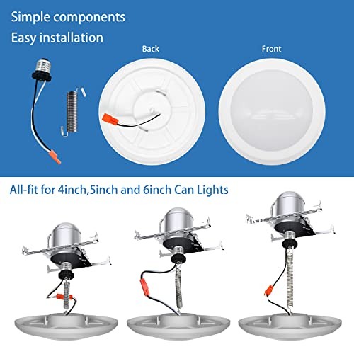 7.5inch LED Disk Lights Surface Flush Mount Ceiling Disk 4000K (Cool White)