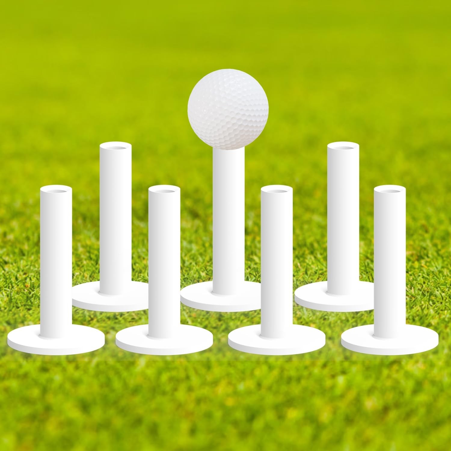 Rubber Driving Range Golf Tees - 7 Pack Premium Rubber Tees for Indoor Outdoo...