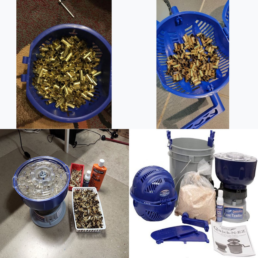 Case Tumbler Cleaning Polishing Kit Sifter Cartridge Rotary Media Separator 110V