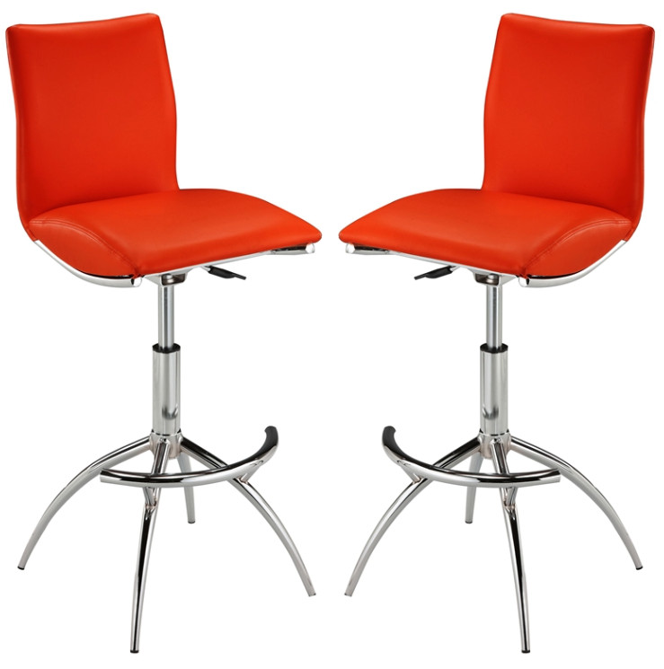 Creative Images International Adjustable Bar Stool in Red Set of 2