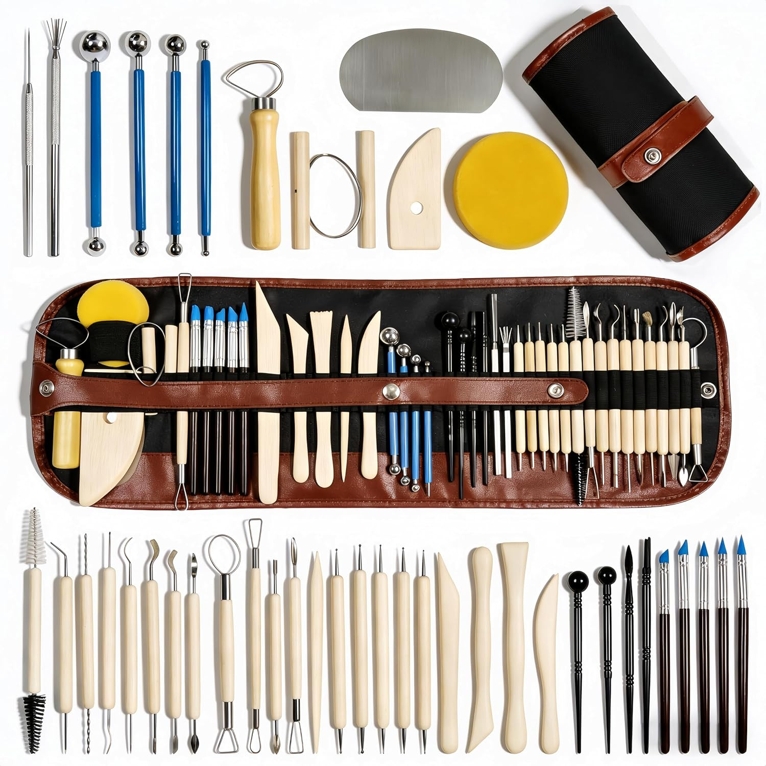 43 Pcs Clay Tools Kit Pottery Tools Polymer Clay Sculpting Tools Kit for Carving