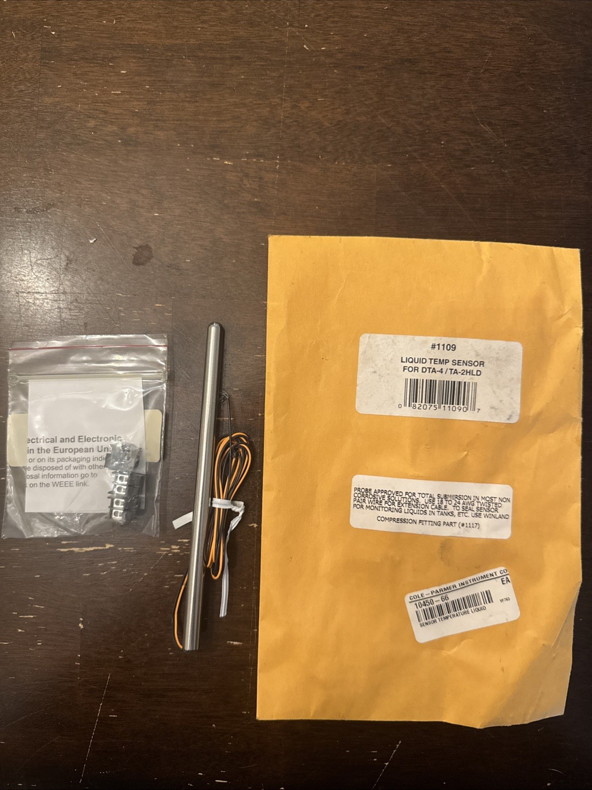 Parmer Liquid Temperature Sensor 1109 for DTA-4 / TA-2HLD