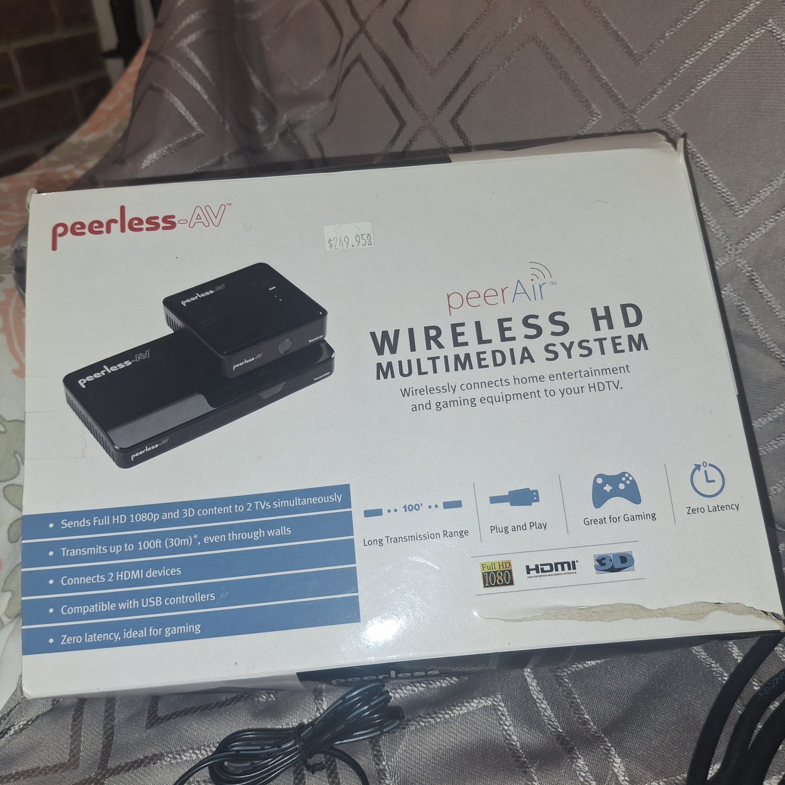 Peerless-AV HDS-WHDI100 Wireless HD Multimedia System HDMI 3D Black